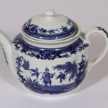 Arabia Singapore teekaadin, sininen, suunnittelija , suuri, kuparipainokoriste