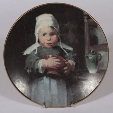 Arabia Tyttö ruukun kanssa seinälautanen, suunnittelija Helene Schjerfbeck, serikuva