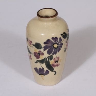 Kupittaan savi 2 maljakko, suunnittelija , pieni, käsinmaalattu, signeerattu