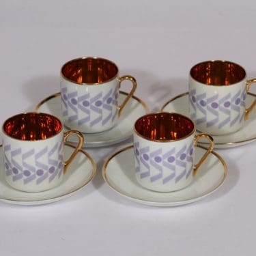 Arabia OC mokkakupit, Stockmann, 4 kpl, suunnittelija , Stockmann, serikuva, Stockmann