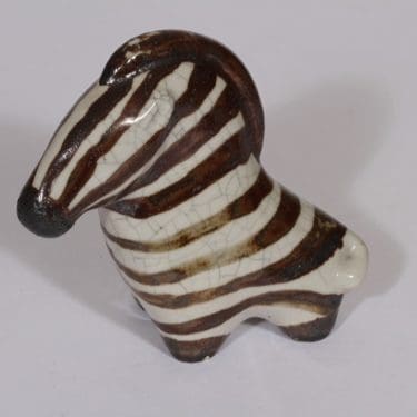 Arabia eläinfiguuri, seepra, suunnittelija Taisto Kaasinen, seepra, käsinmaalattu