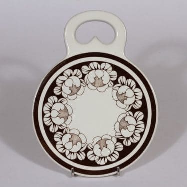 Arabia Katrilli talouslevy, ruskea, suunnittelija Esteri Tomula, serikuva