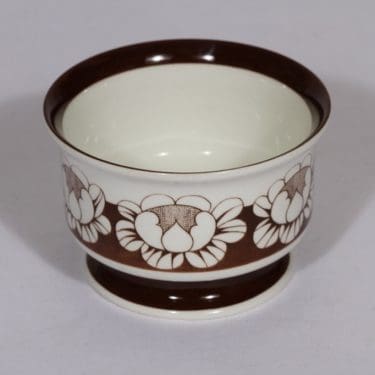 Arabia Katrilli sokerikko, ruskea, suunnittelija Esteri Tomula, serikuva