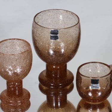 Nuutajärvi Iglu koriste-esineet, 3 kpl, suunnittelija Oiva Toikka,