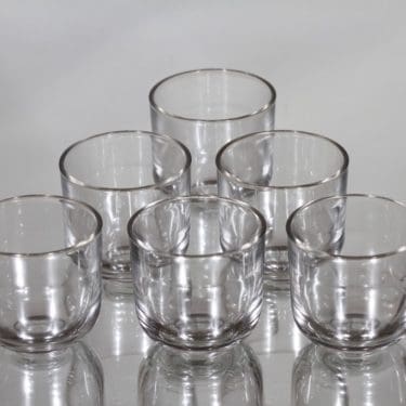 Nuutajärvi Fasetti snapsilasit, kirkas, 6 kpl, suunnittelija Kaj Franck, pieni