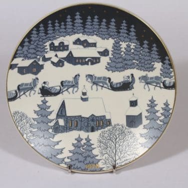 Arabia Joululautanen vuosilautanen, 1987, suunnittelija Raija Uosikkinen, 1987, siirtokuva