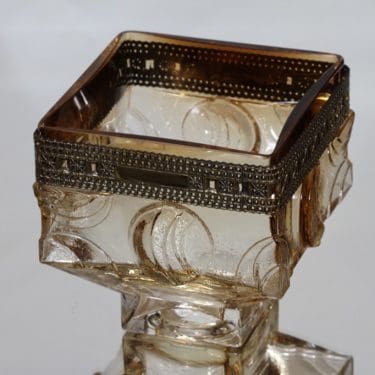 Turun Hopea 1032 malja, Ruskea-kirkas, suunnittelija Pentti Sarpaneva, signeerattu, pronssivanne