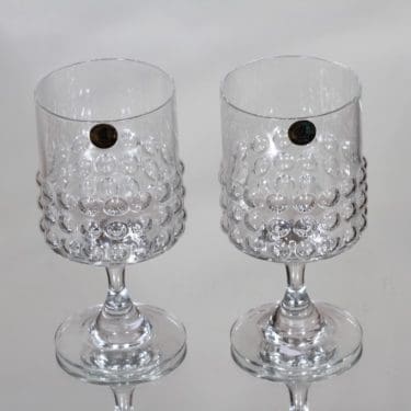 Riihimäen lasi Grappo valkoviinilasit, kirkas, 2 kpl, suunnittelija Nanny Still,