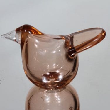 Nuutajärvi koristelintu, Sieppo, suunnittelija Oiva Toikka, Sieppo, pieni, signeerattu