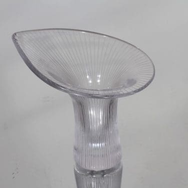 Iittala Kantarelli taide-esine, kirkas, suunnittelija Tapio Wirkkala, pieni, viivahiottu, signeerattu