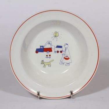 Arabia Touhu lasten lautanen, syvä, suunnittelija , syvä, serikuva