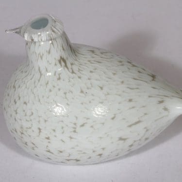 Nuutajärvi koristelintu, Riekko, suunnittelija Oiva Toikka, Riekko, signeerattu