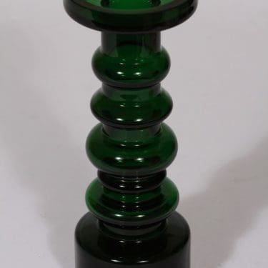 Nuutajärvi Pikku-Majakka maljakko, vihreä, suunnittelija Oiva Toikka, signeerattu