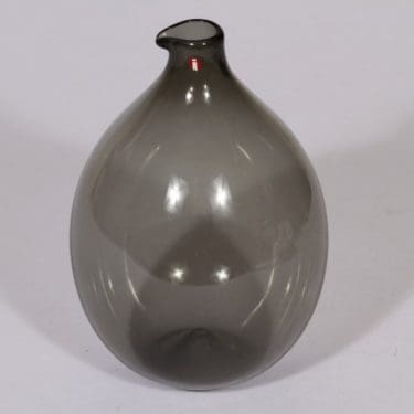 Iittala Lintupullo koristepullo, harmaa, suunnittelija Timo Sarpaneva, pieni, pyöreä, signeerattu
