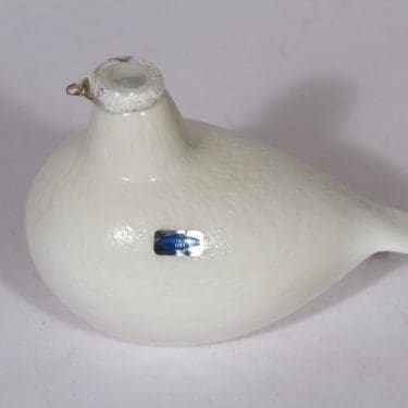 Nuutajärvi koristelintu, Riekko, suunnittelija Oiva Toikka, Riekko, signeerattu