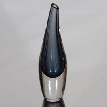 Iittala Kalanrakko taide-esine, sininen, suunnittelija Tapio Wirkkala, pieni, signeerattu