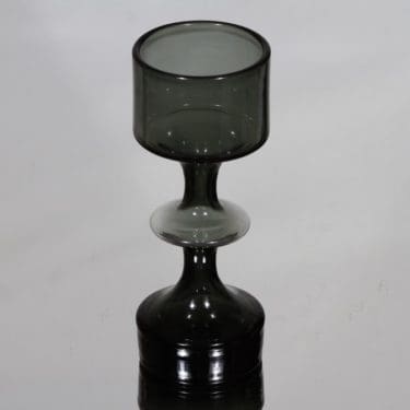 Nuutajärvi KF 245 maljakko, harmaa, suunnittelija Kaj Franck, pieni, signeerattu