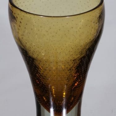 Nuutajärvi GN 12 maljakko, keltainen, suunnittelija Gunnel Nyman, signeerattu