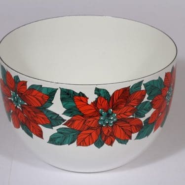 Finel Joulutähti kulho, punainen, suunnittelija , serikuva, kukka-aihe