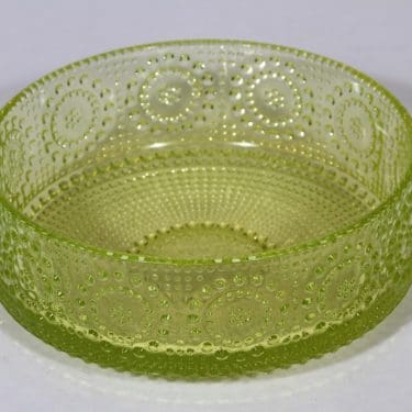 Riihimäen lasi Grapponia kulho, keltainen, suunnittelija Nanny Still,