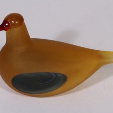 Nuutajärvi 3188 koristelintu, ruskea, suunnittelija Oiva Toikka,