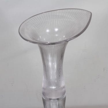 Iittala Kantarelli taide-esine, kirkas, suunnittelija Tapio Wirkkala, pieni, signeerattu, viivahiottu