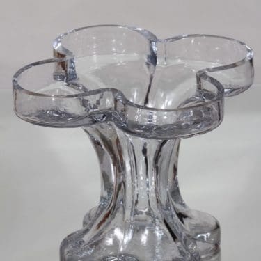 Riihimäen lasi Onnenlehti maljakko, kirkas, suunnittelija Helena Tynell, suuri