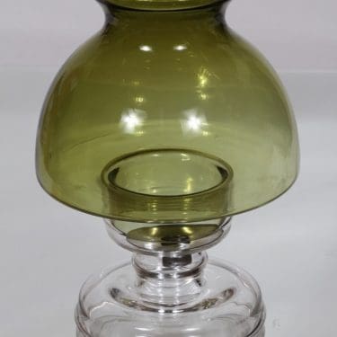Riihimäen lasi Apollo kynttilälyhty, oliivinvihreä, suunnittelija Nanny Still,