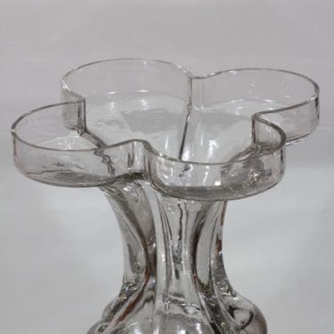 Riihimäen lasi Onnenlehti maljakko, kirkas, suunnittelija Helena Tynell, suuri