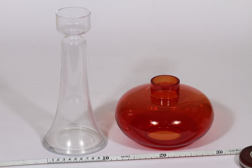 Riihimäen lasi Majakka kynttilälyhty, punainen, suunnittelija Nanny Still, suuri kuva 3