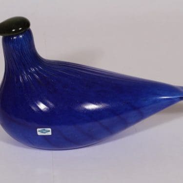 Nuutajärvi koristelintu, Suomen Sotka, suunnittelija Oiva Toikka, Suomen Sotka, suuri, sininen, signeerattu