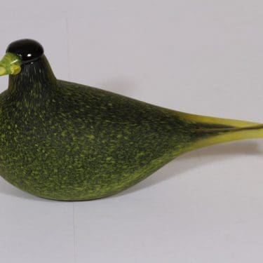 Nuutajärvi koristelintu, Kiisla, suunnittelija Oiva Toikka, Kiisla, suuri, vihreä, matta