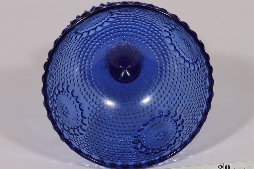 Riihimäen lasi Grapponia kulho, suunnittelija Nanny Still, jalallinen, sininen kuva 3