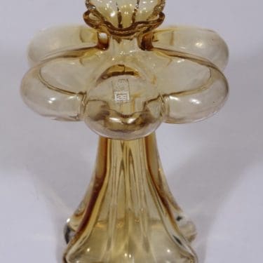 Riihimäen lasi Päivänkukka maljakko, suunnittelija Helena Tynell, amber