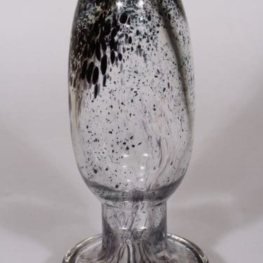Riihimäen lasi Pretodagty taide-esine, suunnittelija Nanny Still, suuri, kirkas, jauhevärjätty