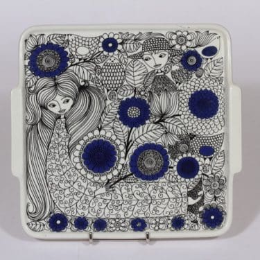 Arabia Pastoraali tarjotin, suunnittelija , serikuva, sininen, satuaihe