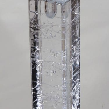 Iittala Arkipelago kynttilänjalka, kirkas, suunnittelija Timo Sarpaneva, massiivinen, neliö