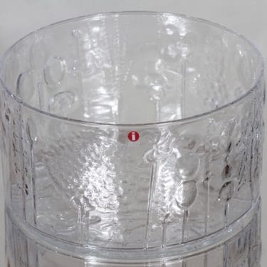 Nuutajärvi Flora kulho, kirkas, suunnittelija Oiva Toikka,