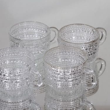 Nuutajärvi Kastehelmi kupit, kirkas, 4 kpl, suunnittelija Oiva Toikka,