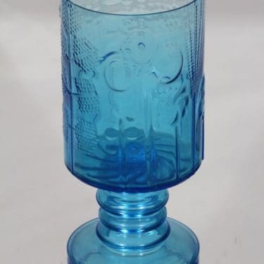 Nuutajärvi Flora maljakko, turkoosi, suunnittelija Oiva Toikka,