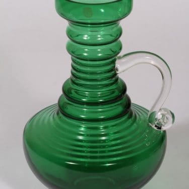 Riihimäen lasi Kleopatra maljakko, vihreä, suunnittelija Tamara Aladin,