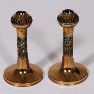 Turun Hopea Pitsi kynttilänjalat, 2 kpl, suunnittelija Pentti Sarpaneva, pronssi