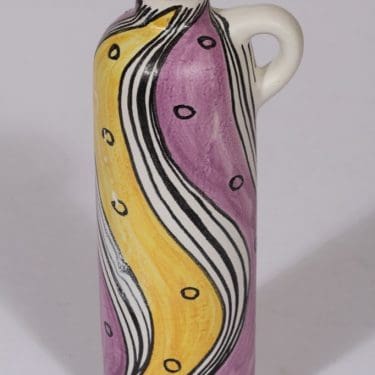 Kupittaan savi 130 maljakko, käsinmaalattu, suunnittelija Laila Zink, käsinmaalattu, signeerattu