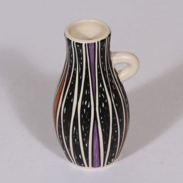 Kupittaan savi maljakko, käsinmaalattu, suunnittelija Atso Eskola, käsinmaalattu, pieni, retro