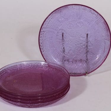 Nuutajärvi Fauna lautaset, neodymi, 5 kpl, suunnittelija Oiva Toikka, pieni