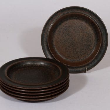 Arabia Ruska lautaset, pieni, 6 kpl, suunnittelija , pieni, pieni, ruskea lasite