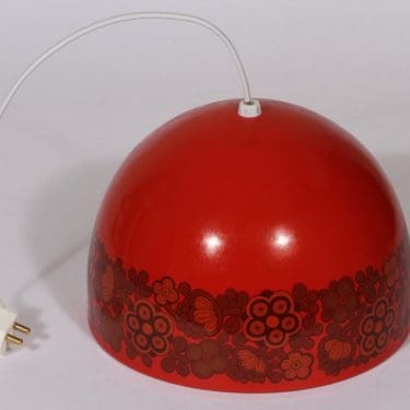 Finel Primavera kattovalaisin, punainen, suunnittelija Raija Uosikkinen, serikuva, retro