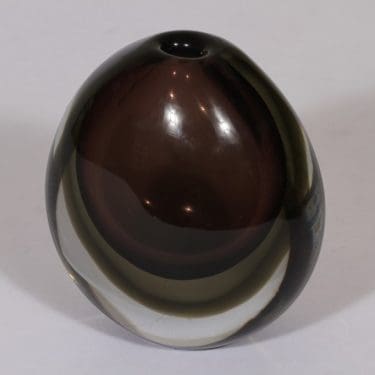 Nuutajärvi KF 240 taide-esine, lila-keltainen, suunnittelija Kaj Franck, massiivinen, signeerattu