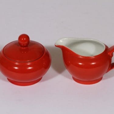 Arabia Punahilkka sokerikko ja kermakko, punainen, suunnittelija ,