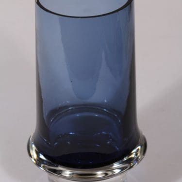 Iittala 3581 maljakko, sininen, suunnittelija Tapio Wirkkala, signeerattu